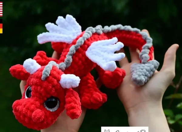 crochet animals | Crimson Cloud Dragon pattern - Image 4