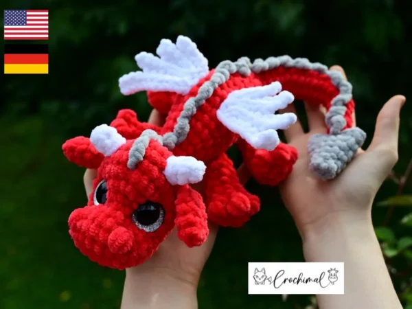 crochet animal pattern - dragon